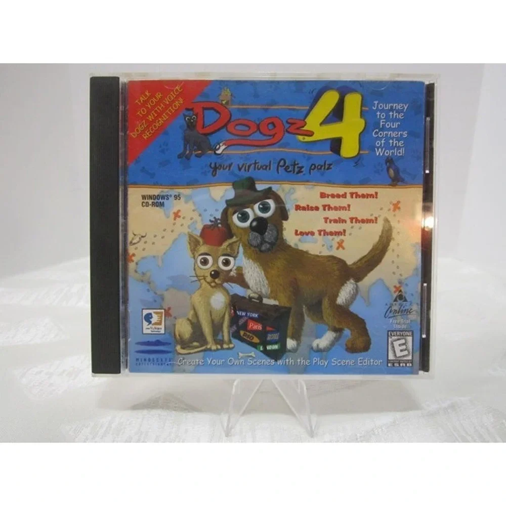 Dogz 4 Your Virtual Petz Palz PC Windows 95/98 Big Box Mindscape 1999 Vintage